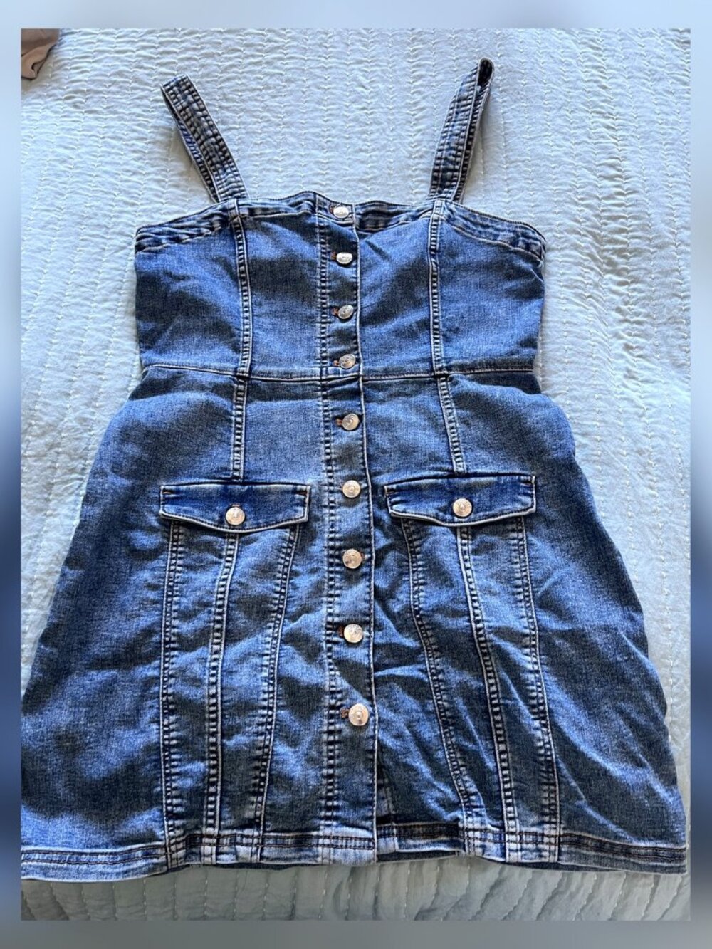 H&M Divided Denim Bustier Corset Top US 8